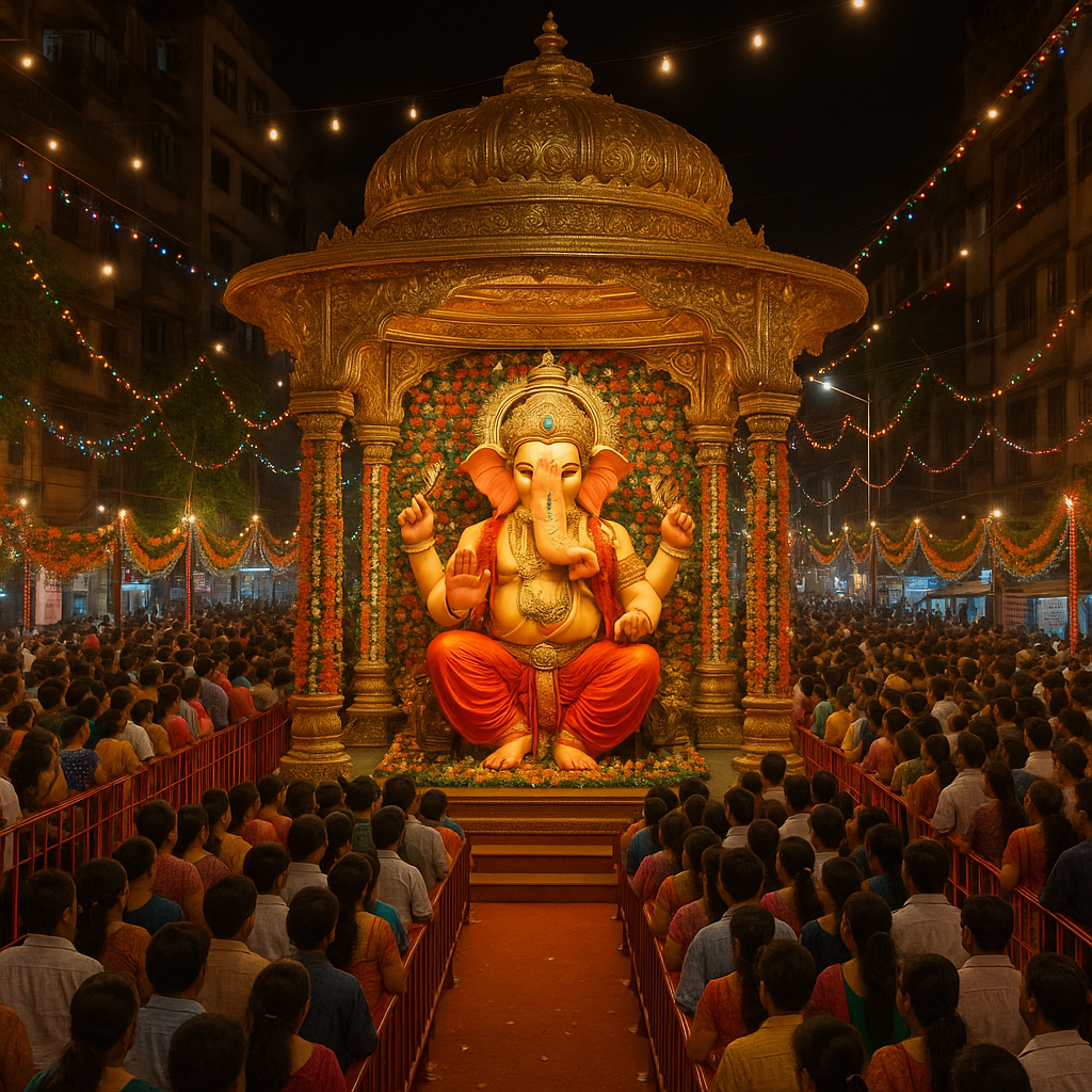 Public pandal for Ganesh Chaturthi 2026 in Maharashtra