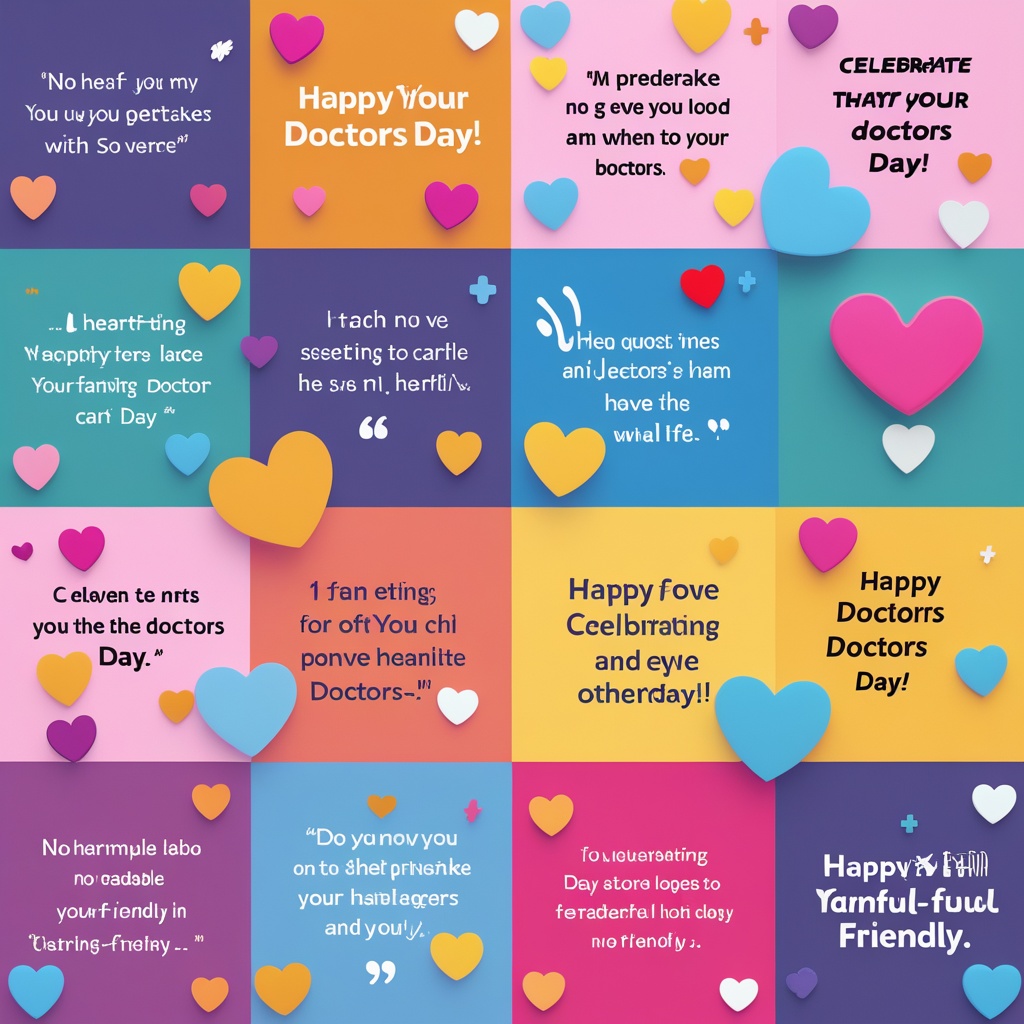 Social media collage of thank-you messages for Doctors Day.