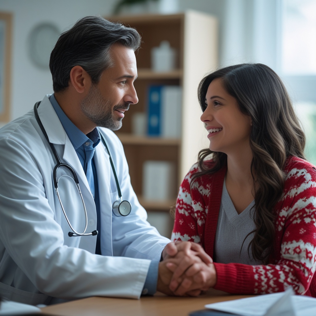 A compassionate doctor consulting with a patient, showcasing empathy.