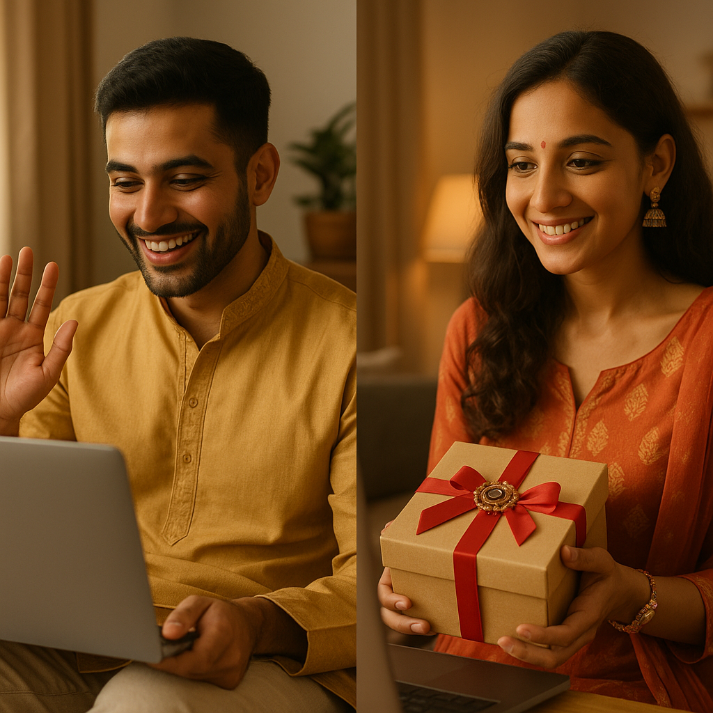 Modern long-distance Raksha Bandhan 2026 celebration online